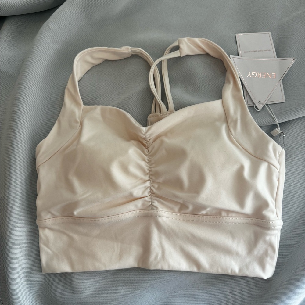 NWT BuffBunny White Bloom Sports Bra